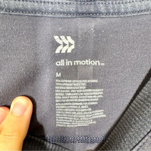 All in Motion Womens Size Medium  Blue Cropped Supima Cotton Spandex T-Shirt - Picture 3 of 6